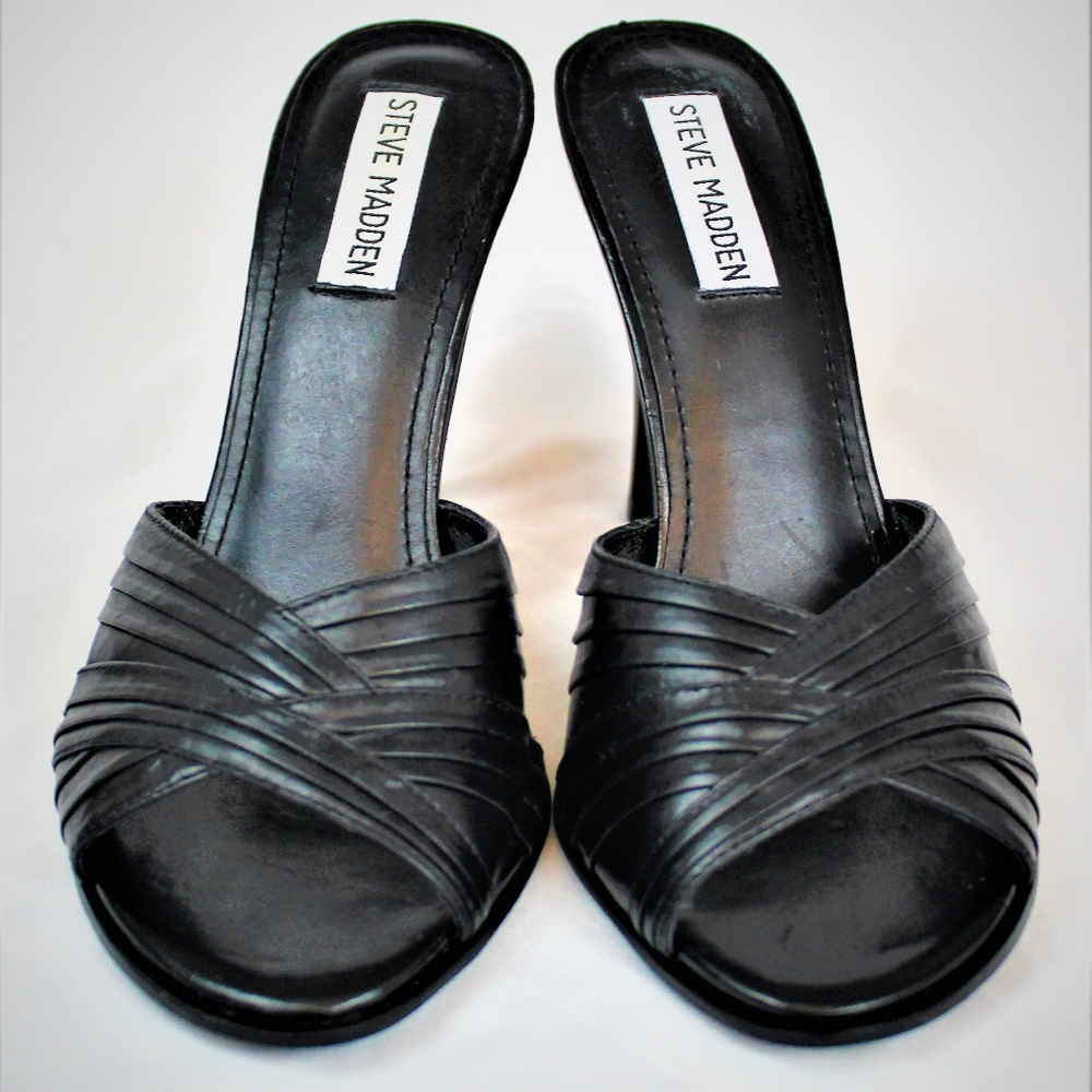 Steve Madden Open Heel-Peep Toe-Pumps Leather Upp